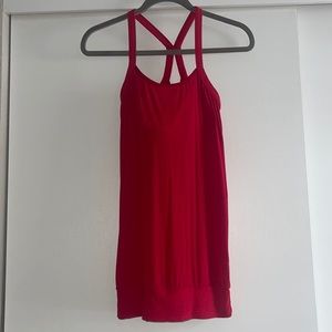 Red Beyond Yoga tank top with built in bra